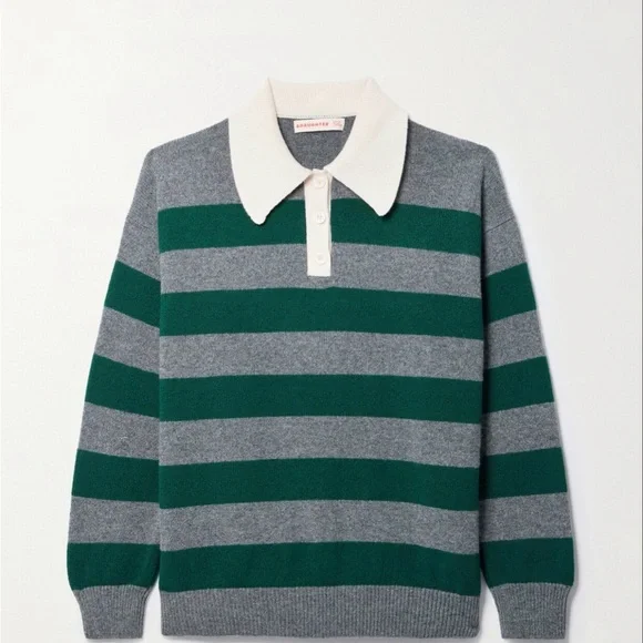 Striped Gray and Green Sweater - Picture 1 of 1